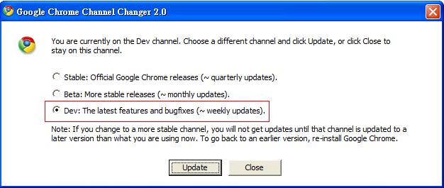 chrome channel changer
