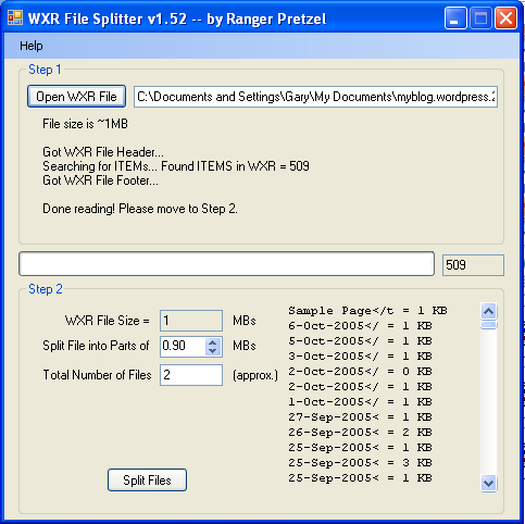 WXR File Splitter 01