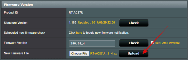 asus router upgrade merlin firmware